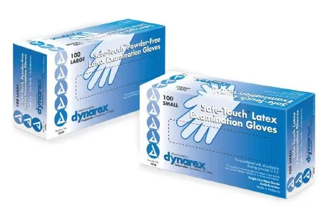 Dynarex - From: 2336 To: 2338  Safe TouchExam Glove Safe Touch Small NonSterile Latex Standard Cuff Length Fully Textured Ivory Not Rated