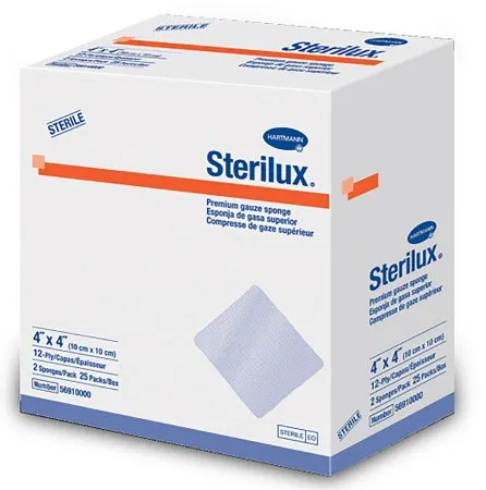 Hartmann - Sterilux - 56910000 - Gauze Sponge Sterilux 4 X 4 Inch 2 per Pack Sterile 12-Ply Square