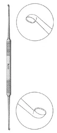 Integra Lifesciences - Miltex - 19-2528 - Stapes Curette Miltex House 7 Inch Length Double-ended Handle 2 Mm Tip / 2.5 Mm Tip Slightly Angled Oval Cup Tip