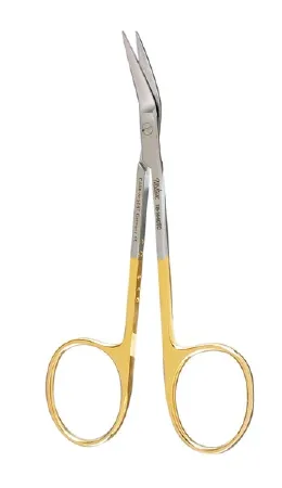 Integra Lifesciences - Miltex - 18-1440TC - Conjunctival Scissors Miltex Wilmer-converse 4-1/2 Inch Length Or Grade German Stainless Steel / Tungsten Carbide Nonsterile Finger Ring Handle Angled Blade Sharp Tip / Sharp Tip