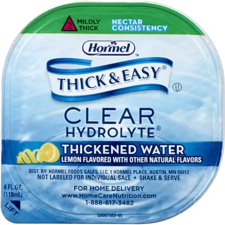 Hormel Foods - Thick & Easy Hydrolyte - 23061 - Thickened Water Thick & Easy Hydrolyte 4 Oz. Portion Cup Lemon Flavor Liquid Iddsi Level 2 Mildly Thick