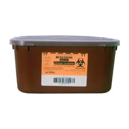 McKesson - 101-8703 - Sharps Container Red Base 5 H X 10 W X 7 D Inch Horizontal Entry 1 Gallon