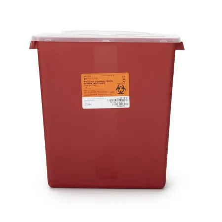 McKesson - 101-8710 - Sharps Container Red Base 13 1/2 H X 12 1/2 W X 6 D Inch Horizontal Entry 3 Gallon