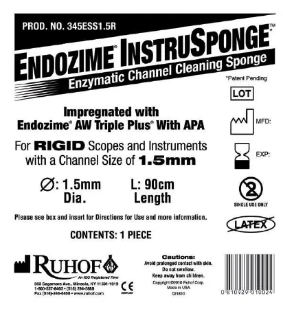 Ruhof Healthcare - Endozime InstruSponge - 345ESS1.5R - Instrument Cleaning Sponge Endozime Instrusponge