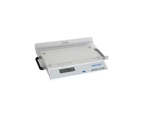 Health O Meter Professional - 599KG - Digital Scale, Waist High, 272 kg Capacity, Platform 120V Adapter (included) or (6) C-Cell Batteries (not included), Optional Wall Mounted Height Rod Available (499KLROD) & (2) Whee