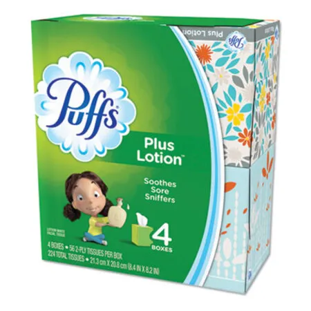 Puffs - PGC-34899CT - Plus Lotion Facial Tissue, 1-ply, White, 56 Sheets/box, 24 Boxes/carton