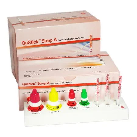 Stanbio Laboratory - 6000-050 - Rapid Test Kit Qustick™ Infectious Disease Immunoassay Strep A Test Throat Swab Sample 50 Tests Clia Waived