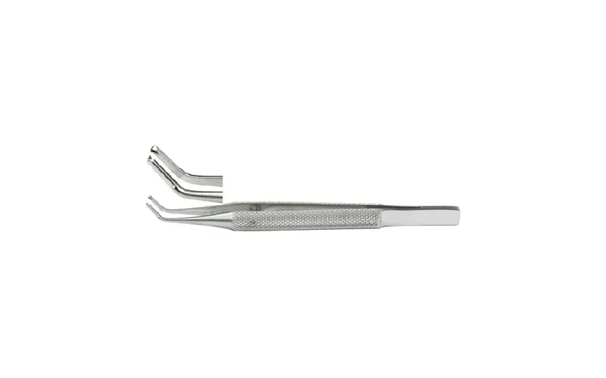 Integra Lifesciences - Miltex - 18-632 - Tissue Forceps Miltex Kirby 4 Inch Length Or Grade German Stainless Steel Nonsterile Nonlocking Round Thumb Handle Angled 1 X 2 Teeth