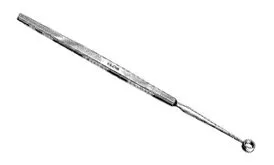 Alimed - 2970018347 - Dermal Curette Alimed Fox 5-1/2 Inch Length Flat Handle 5 Mm Tip Straight Fenestrated Round Tip