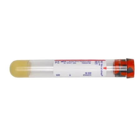 Fisher Scientific - BD Vacutainer SST - 0268396 - BD Vacutainer SST Venous Blood Collection Tube Serum Tube Clot Activator / Separator Gel Additive 16 X 100 mm 8.5 mL Red / Gray Mottled Conventional Closure Plastic Tube
