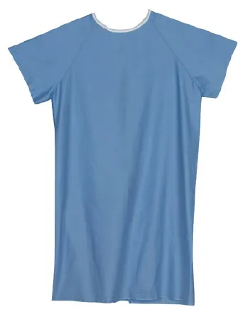 Mabis Healthcare - 532-8030-0100 - Patient Exam Gown One Size Fits Most Blue Reusable