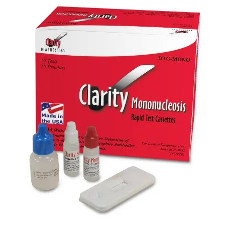 Clarity Diagnostics - Clarity - DTG-MONO - Other Infectious Disease Test Kit Clarity Infectious Disease Immunoassay Infectious Mononucleosis Whole Blood / Serum / Plasma Sample 15 Tests CLIA Waived for Whole Blood / CLIA Moderate Complexity for Serum  Pla