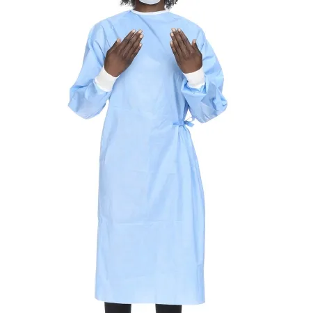 O & M Halyard - Halyard Basics - From: 99284 To: 99285 - O&M Halyard  Non Reinforced Surgical Gown with Towel  Large Blue Sterile Disposable