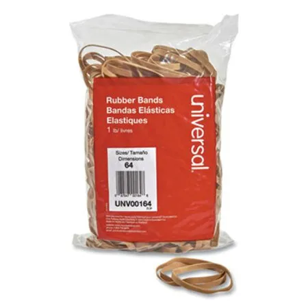 Universal - UNV-00164 - Rubber Bands, Size 64, 0.04 Gauge, Beige, 1 Lb Bag, 320/pack