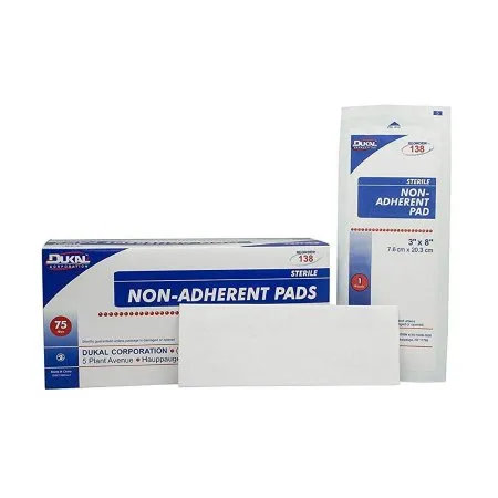 Dukal - 138 - Non Adherent Dressing 3 X 8 Inch Sterile Rectangle