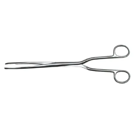 Medgyn Products - 031148 - Obstetrical Forceps Medgyn Hern 13 Inch Length Surgical Grade Stainless Steel Nonsterile Nonlocking Finger Ring Handle Slightly Curved 19 Mm Coarse Serrated Fenestrated Oval Jaws