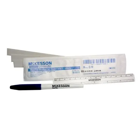 McKesson - Medi-Pak Performance Plus - 19-0772 - Surgical Skin Marker with Label Medi-Pak Performance Plus Gentian Violet Fine / Regular Tip Ruler Sterile