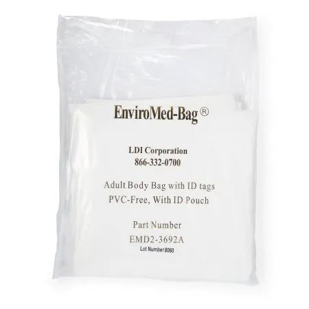 LDI - EMD2-3692A - EnviroMed Bag Post Mortem Bag EnviroMed Bag 36 W X 92 L Inch One Size Fits Most Olefin Film Zipper Closure  Envelope Style