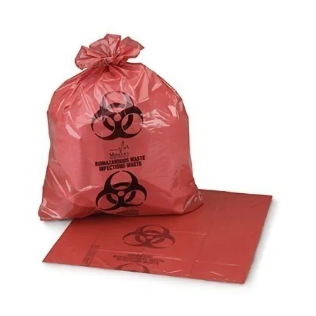 Medegen Medical Products - 44-13 - Biohazard Waste Bag Medegen Medical Products 40 to 45 gal. Red Bag HDPE 40 X 46 Inch