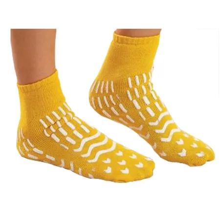 Alba Healthcare - Care-Steps - 80180 - Fall Management Slipper Socks Care-steps Medium Yellow Ankle High