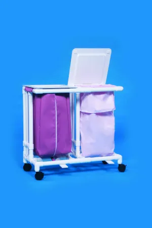 IPU - Classic - LH-22-ZF-MESH - Double Hamper With Bags Classic 4 Casters 39 Gal.
