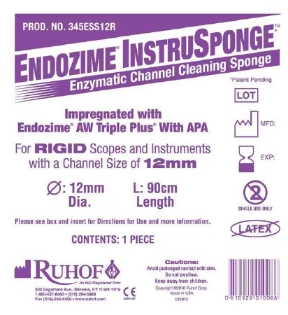 Ruhof Healthcare - Endozime InstruSponge - 345ESS12R - Instrument Cleaning Sponge Endozime Instrusponge