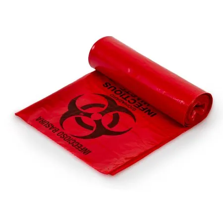 Colonial Bag - PXR46 - Infectious Waste Bag Colonial Bag 40 to 45 gal. Red Bag LLDPE 40 X 46 Inch