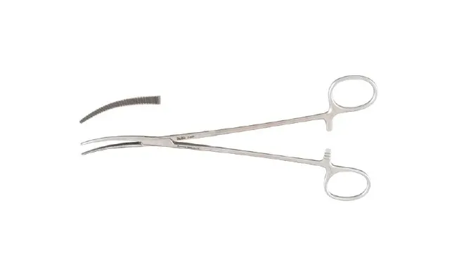 Integra Lifesciences - Miltex - 7-252 - Hemostatic Forceps Miltex Mosquito 8-1/4 Inch Length Or Grade German Stainless Steel Nonsterile Ratchet Lock Finger Ring Handle Curved Delicate, Serrated Tips