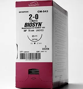 Covidien - Biosyn - SM-644 - Absorbable Suture With Needle Biosyn Polyester Sc-2 Straight Conventional Cutting Needle Size 4 - 0 Monofilament