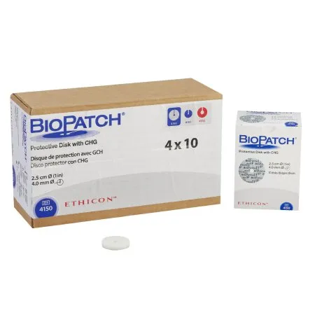J & j healthcare systems - biopatch - from: 4150 to: 4152 - j&j i.v. dressing with chg chg ( gluconate) 1 inch disk with 4.0mm center hole sterile