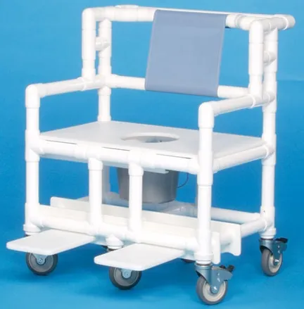 IPU - BSC660P - Commode / Shower Chair ipu Fixed Arms PVC Frame Mesh Backrest 28 Inch Seat Width 700 lbs. Weight Capacity