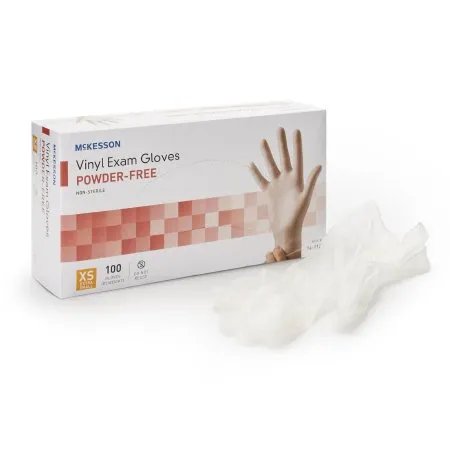 McKesson - From: 25-930 To: 25-990  Trilon 2000 PF with MC3Exam Glove Trilon 2000 PF with MC3 Small NonSterile Stretch Vinyl Standard Cuff Length Smooth Ivory Not Rated WITH PROP. 65 WARNING