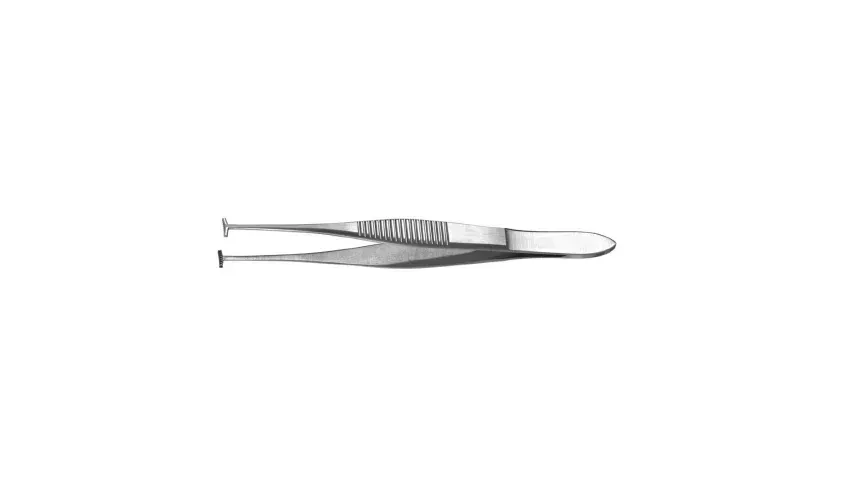 Integra Lifesciences - Padgett - PM-4240 - Tissue Forceps Padgett Converse-green 4 Inch Length Surgical Grade Stainless Steel Nonsterile Nonlocking Thumb Handle Straight 5 Mm Serrated T-shaped Tips