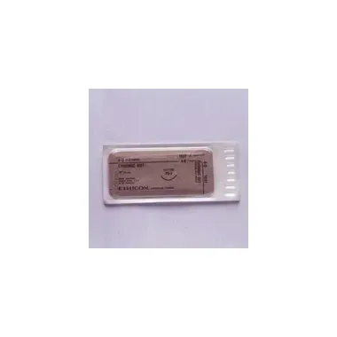 Ethicon Suture - 724G - ETHICON SURGICAL GUT SUTURE CHROMIC SUTURE REVERSE CUTTING SIZE 40 18" NEEDLE J1 ½ CIRCLE 1DZ/BX