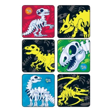 Medibadge - Kids Love Stickers - 2893P - Kids Love Stickers 90 per Pack Glow-In-The-Dark Dinosaur Bones Sticker 2-1/2 Inch