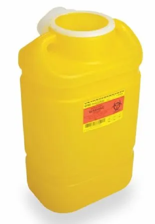 BD Becton Dickinson - BD - 305076 -  Chemotherapy Waste Container  Yellow Base 12 H X 10 1/2 W X 7 1/2 D Inch Vertical Entry 3 Gallon