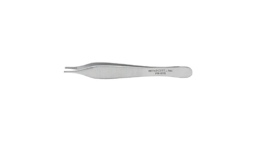 Integra Lifesciences - Padgett - PM-6115 - Tissue Forceps Padgett Adson 4-3/4 Inch Length Surgical Grade Stainless Steel Nonsterile Nonlocking Thumb Handle Straight Delicate, Serrated Tips With 2 X 3 Teeth