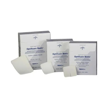 Medline - Optifoam Basic - MSC1133F -  Foam Dressing  3 X 3 Inch Without Border Without Film Backing Nonadhesive Fenestrated Square Sterile