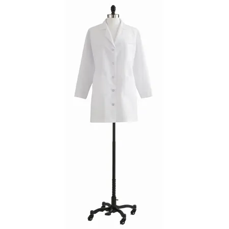 Medline - MDT11WHT10E - Lab Coat White Size 10 Mid Length 80% Polyester / 20% Cotton Reusable
