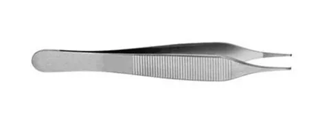 V. Mueller - NL1400 - Dressing Forceps Adson 4 3/4 Inch Length Straight Delicate  Serrated Tips with 1 X 2 Teeth