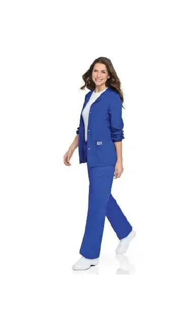 Landau Uniforms - 75221ROYALLGE - Warm-up Jacket Royal Blue Large Hip Length 65% Polyester / 35% Cotton Reusable