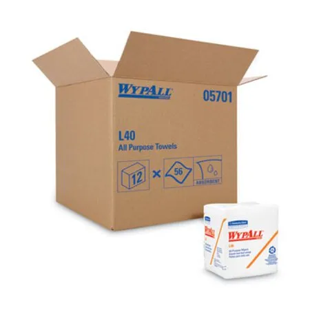 WypAll - KCC-05701 - L40 Towels, 1/4 Fold, 12.5 X 12, White, 56/box, 18 Packs/carton