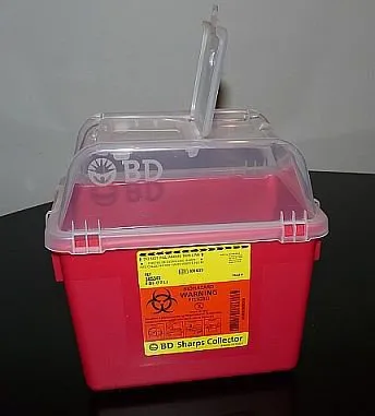BD Becton Dickinson - BD - From: 305343 To: 305635 -  Sharps Container  Red Base 11 1/2 H X 12 4/5 W X 8 4/5 D Inch Vertical Entry 3.5 Gallon