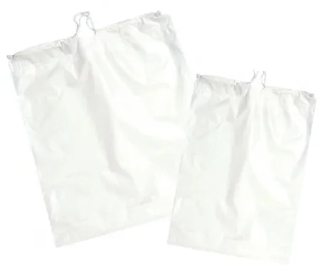 Medegen Medical Products - PLD14WHI - Patient Belongings Bag 14 X 16 Inch Plastic Drawstring Closure White
