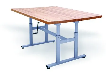 Hausmann - 4325 - Deluxe Crank Butcher Block Work Table 60 L X 28 W X 27 to 39 H Inch Steel Frame 1-3/4 Inch Top Dimensions Butcher Block Top