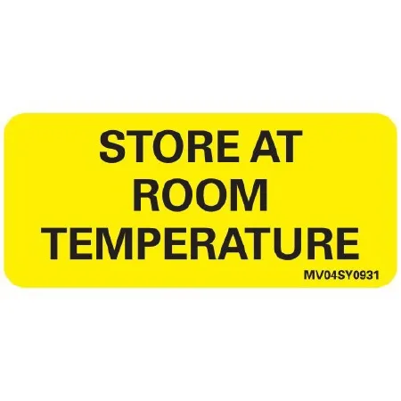 Precision Dynamics - MedVision - MV04SY0931 - Pre-printed Label Medvision Auxiliary Label Yellow Paper Store At Room Temperature Black Safety And Instructional 1 X 2-1/4 Inch