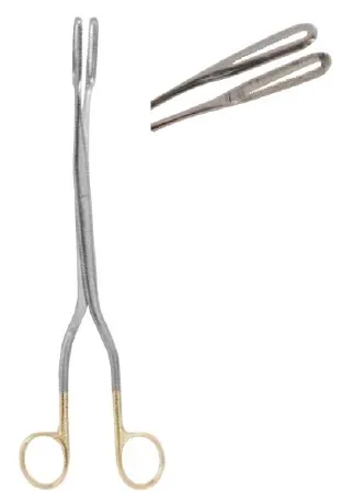 Medgyn Products - 031123 - Obstetrical Forceps Medgyn Sopher 11 Inch Length Surgical Grade Stainless Steel Nonsterile Nonlocking Finger Ring Handle Slightly Curved Serrated Fenestrated Oval Jaws