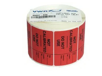 VWR International - 89097-846 - Pre-printed Label Vwr Auxiliary Label Red Not Calibrated–do Not Use Black Safety And Instructional 2 X 3 Inch