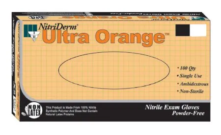 Innovative - NitriDerm Ultra Orange - 199300 - Exam Glove NitriDerm Ultra Orange Large NonSterile Nitrile Standard Cuff Length Fully Textured Orange Fentanyl Tested