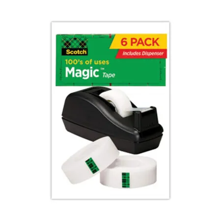 Scotch - MMM-810C40BK - Magic Tape Desktop Dispenser Value Pack, 1 Core, 0.75 X 83.33 Ft, Clear